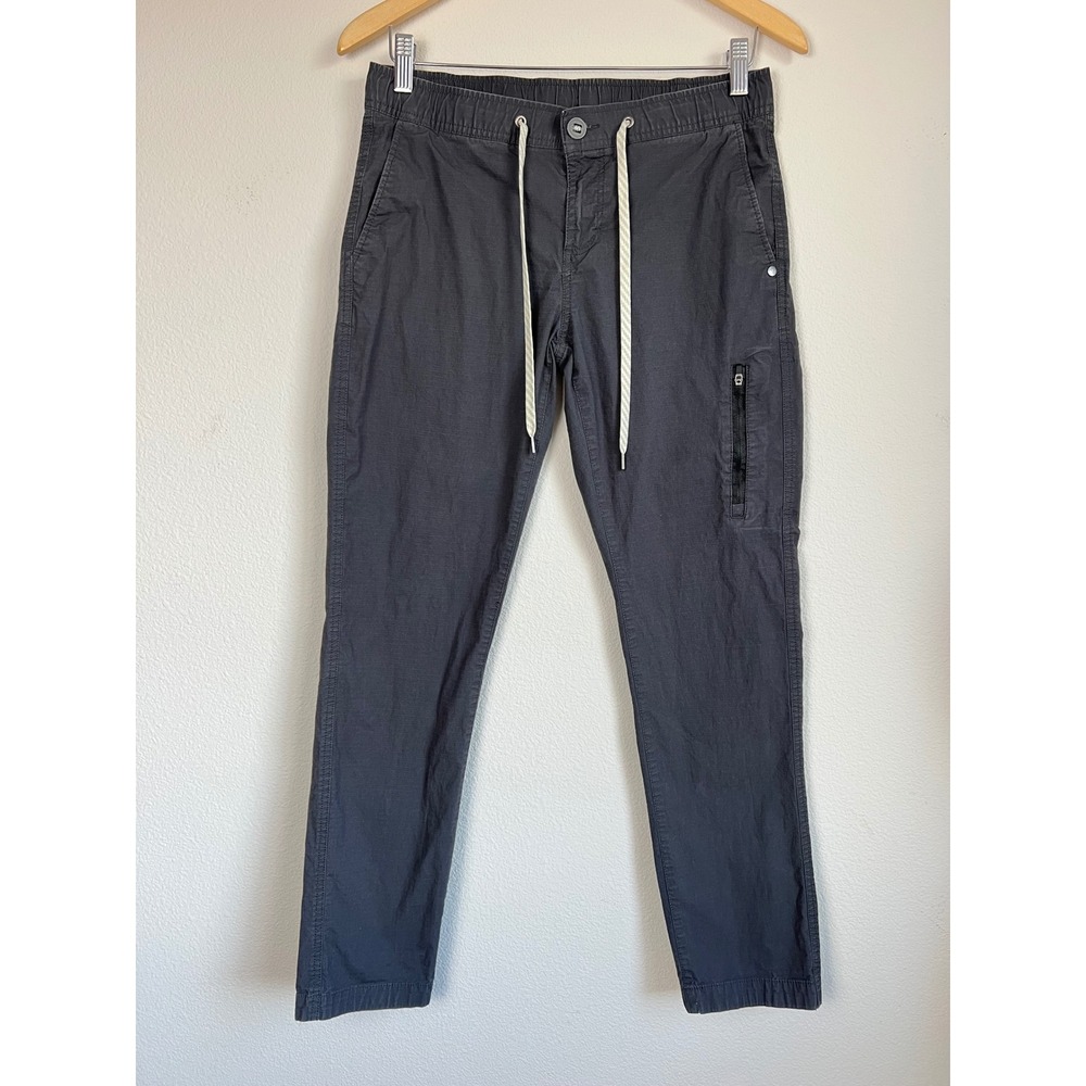Vuori Ripstop Pant Green Gray Canvas Drawstring Tapered Joggers VW401 Small